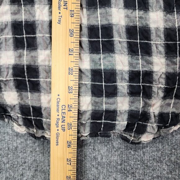 California Tailor Shirt No 2 Womens‎ XS Navy Plaid Long Sleeve Shirt Cotton $198 - Picture 5 of 12